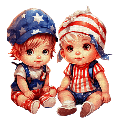 4thOfJuly-Baby-Watercolor - bezmaksas png
