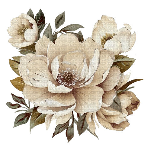 ecru beige spring flowers - Δωρεάν κινούμενο GIF