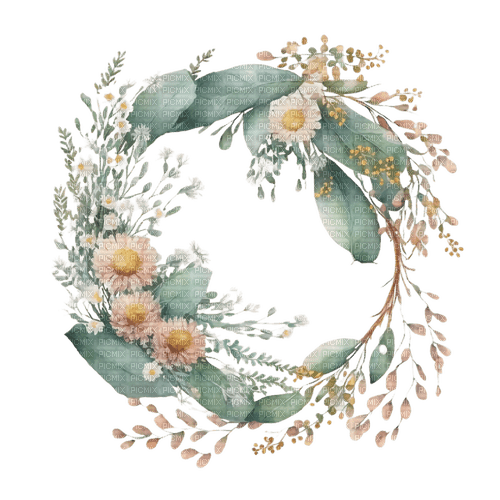 flower wreath Bb2 - zdarma png
