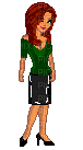 Pixel Redhead in a Leather Skirt - Gratis geanimeerde GIF