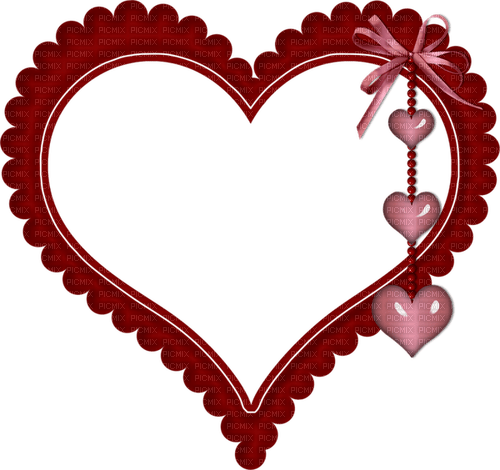 Frame heart red - PNG gratuit