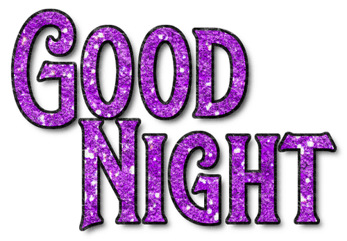Good Night.Text.Glitter.Purple - KittyKatLuv65 - besplatni png