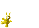 Yellow dog toy creature - GIF animé gratuit