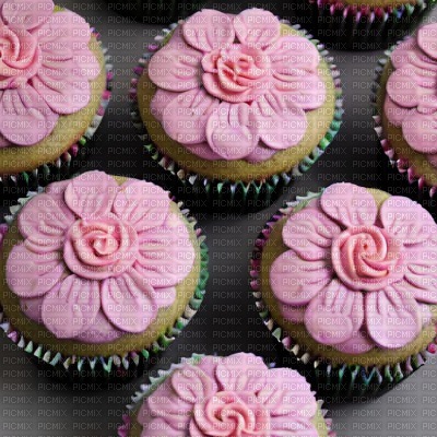 Pink Flower Cupcakes - фрее пнг
