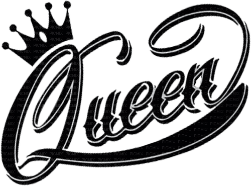 Queen Black Text - Bogusia - gratis png