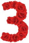 Kaz_Creations Numbers Red Roses 3 - kostenlos png
