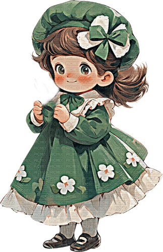 ♡§m3§♡ vintage green stpattys child  image - gratis png