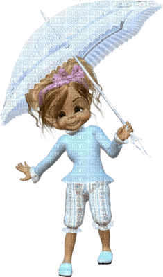 Kaz_Creations Dolls Cookie With Umbrella - Free PNG
