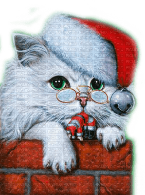 Y.A.M._New year Christmas cat - ücretsiz png