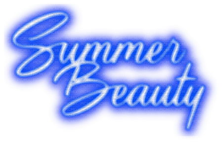 Summer Beauty.Text.Blue - By KittyKatLuv65 - besplatni png
