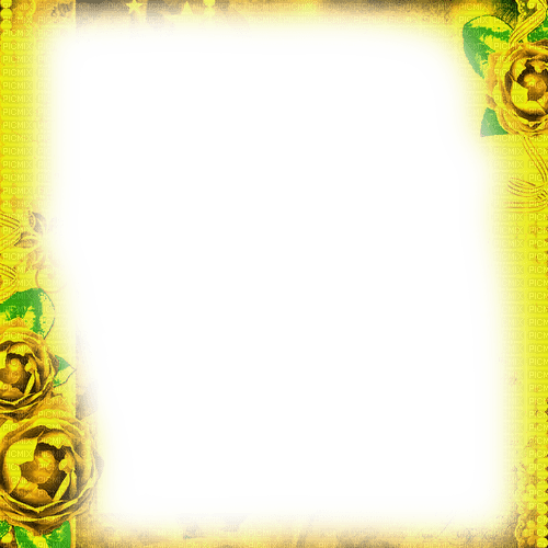 Yellow Roses Frame - By KittyKatLuv65 - gratis png