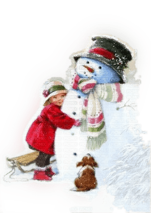 loly33 enfant bonhomme de neige - ücretsiz png