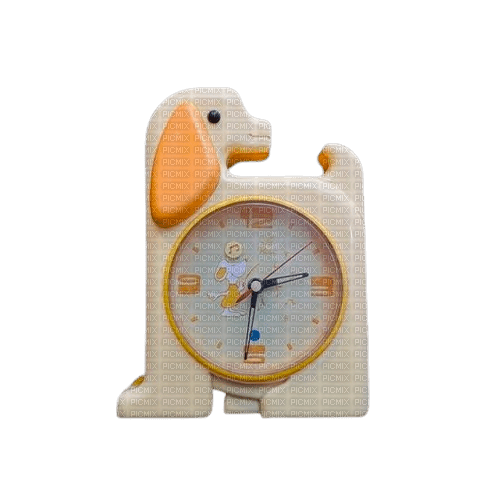 funny weird orange dog clock - darmowe png
