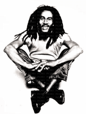 Bob Marley Assis en tailleur - фрее пнг
