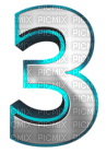 Kaz_Creations Numbers Metallic & Blue 3 - δωρεάν png