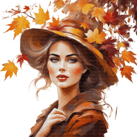autumn woman beauty - PNG gratuit