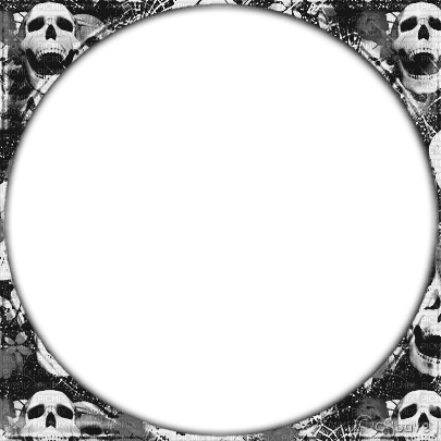 soave frame circle gothic halloween skull flowers - zdarma png