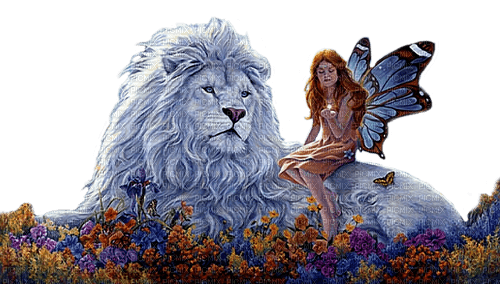 fairy with lion by nataliplus - безплатен png