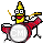 Banana Playing the Drums - Nemokamas animacinis gif