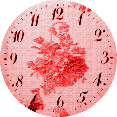 Clock-Parts, Clock-Face, Clocks, Deco, Decoration, Flower, Flowers, Red - Jitter.Bug.Girl - PNG gratuit