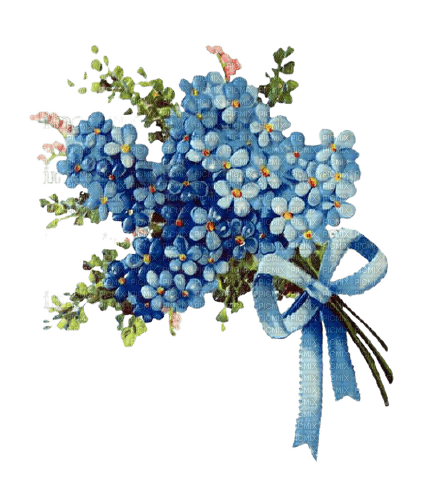 VanessaValo _crea blue flowers bouquet - ücretsiz png