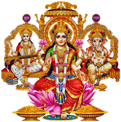 Maa Lakshmi, Ganesh , Saraswati - png ฟรี