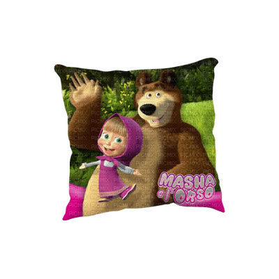 Kaz_Creations Masha & The Bear Deco Cushion - png gratis