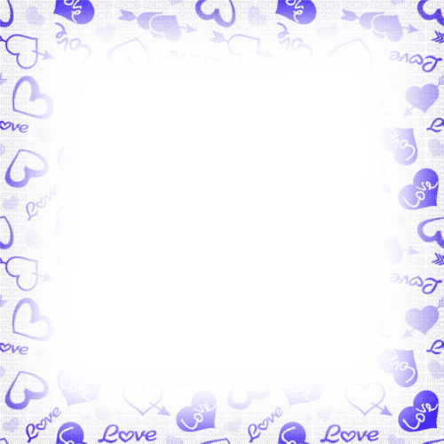 Frame.Hearts.Love.Text.Blue - KittyKatLuv65 - Free PNG