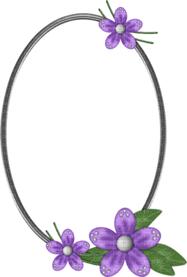 Kaz_Creations Deco Oval Frame Flowers Colours - 免费PNG