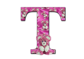 Kaz_Creations Alphabets Pink Teddy Letter T - δωρεάν png