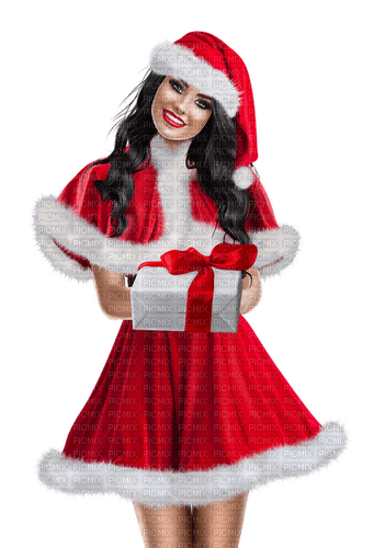 christmas red woman gift kikkapink - gratis png