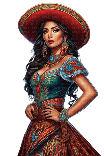 loly33 femme mexicaine - Free PNG