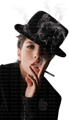 Kaz_Creations Woman Femme Black Smoking Hat - PNG gratuit