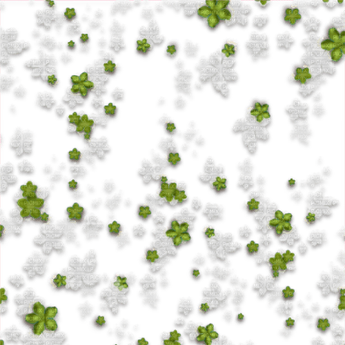 Green white flowers overlay deco [Basilslament] - 無料png
