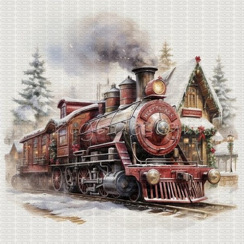train winter vintage hiver - 免费PNG