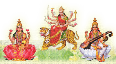 Lakshmi , Doorga ,Saraswati ! - PNG gratuit