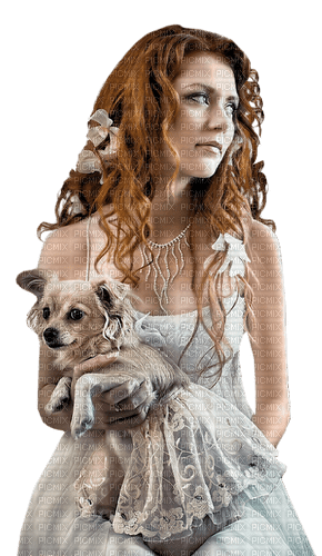 kvinna-hund---woman and dog - PNG gratuit