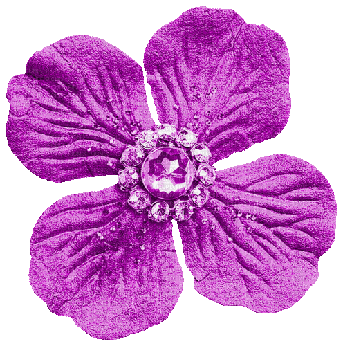 Purple Animated Flower - By KittyKatLuv65 - GIF เคลื่อนไหวฟรี