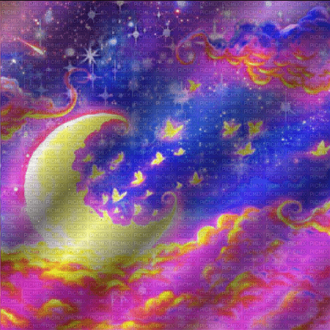 background galaxy space fantasy moon - Free PNG