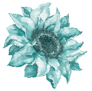 soave deco spring animated  flowers teal - Безплатен анимиран GIF