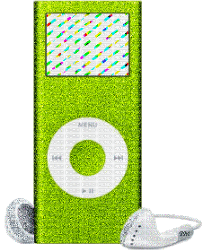 green glitter ipod - Gratis animerad GIF