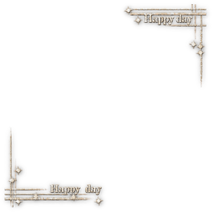 soave text happy day frame deco corner sepia - PNG gratuit