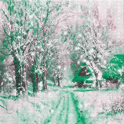 kikkapink background tree lights snow winter - Δωρεάν κινούμενο GIF