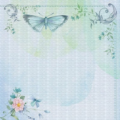 bg-butterfly-flower-blue - Free PNG