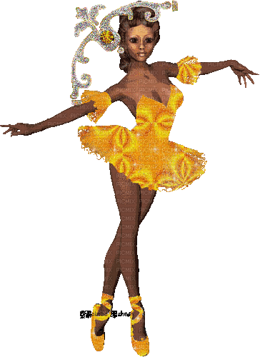 Ballerina, gelb - Gratis geanimeerde GIF