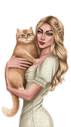 femme avec chat.Cheyenne63 - png gratis