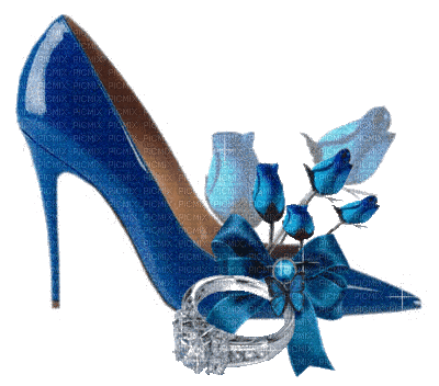 chaussure bleu roi - Gratis animeret GIF