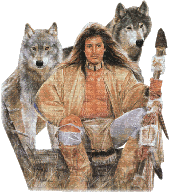 wolf wolves loup  western wild west  occidental Native American Américain de naissance        Amerikanischer Ureinwohner wilde westen ouest sauvage  tube  indian indianer indien - 免费PNG