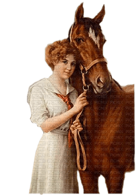 dama  i caballo vintage dubravka4 - png gratis