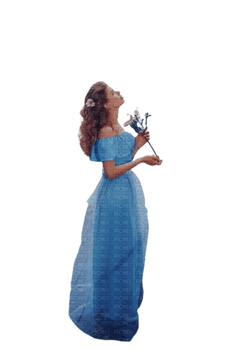 kikkapink blue fantasy woman flower - zdarma png